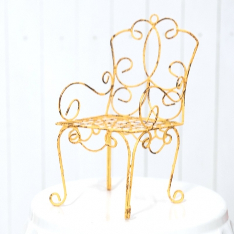 Vintage Mini Yellow Iron Chair