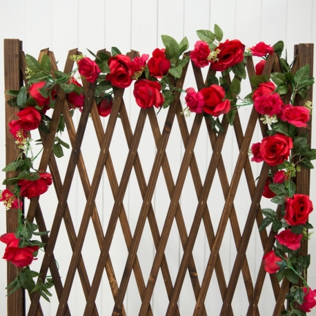 Artificial Red Rose Vines With Fencing