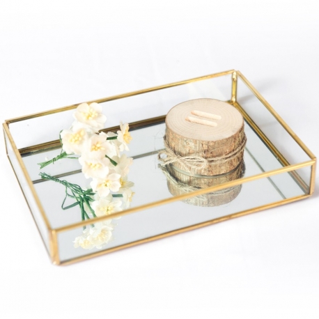 Nordic Gold Glass Tray (Rect Small)