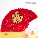 Rent red chinese new year fan decor
