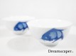 Vintage blue white asian bowl fish pattern singapore