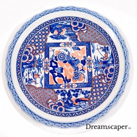 Ancient treasure retro blue white chinese plate antique rental