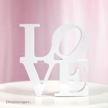 White LOVE sign