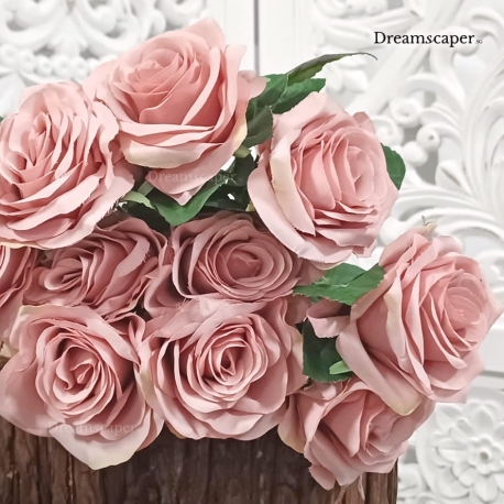 Realistic Artificial Dusty Pink Roses