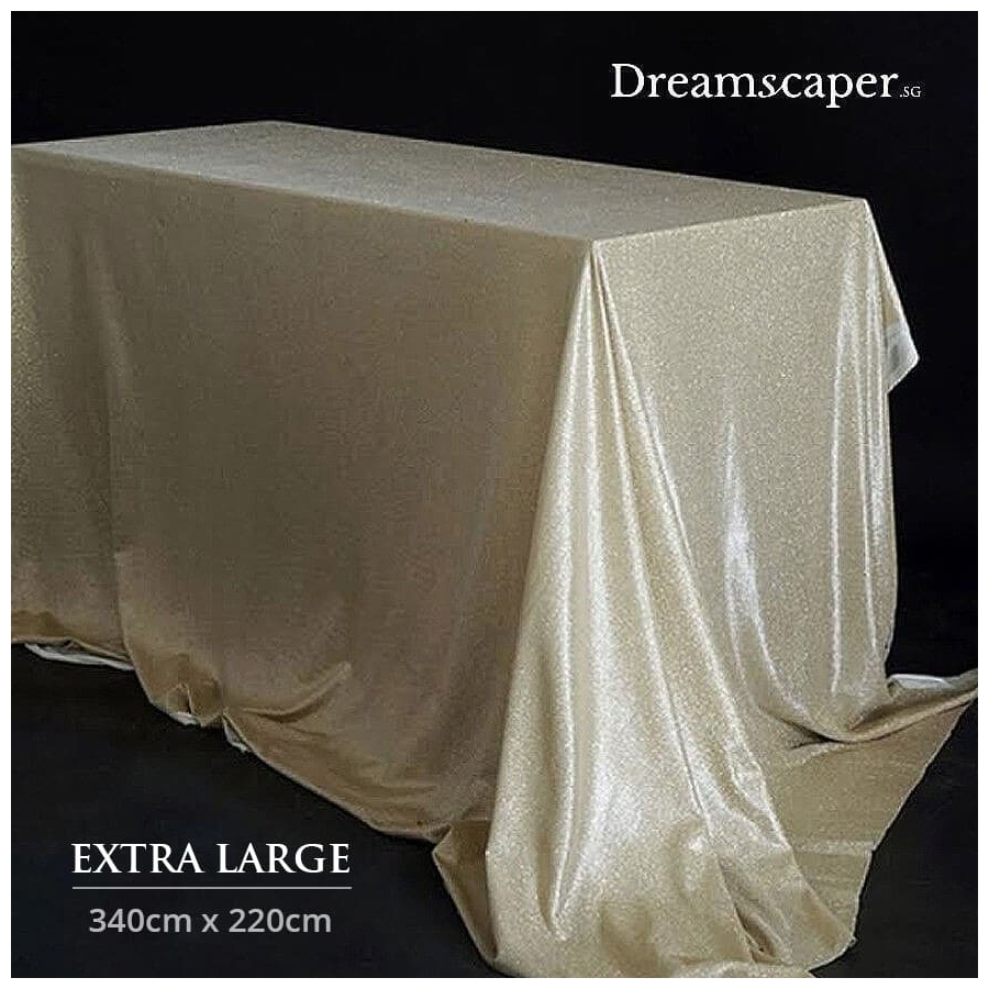Champagne Gold Table Cloth Extra Large Props Rental Dreamscaper.sg