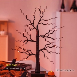 Black Tree Decor (Red LED light)