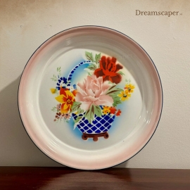 Retro Pink Enamel Tray Singapore