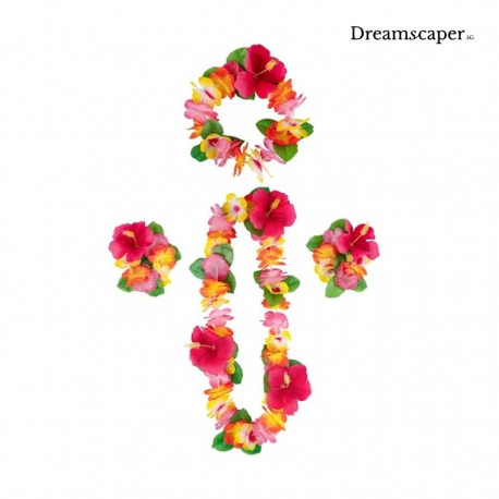 Hawaiian Flower Garland (Pink,Orange)