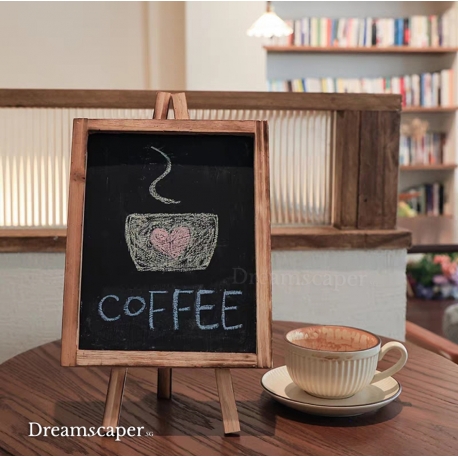  Table Wooden Chalkboard (Brown)