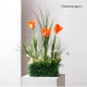 Artificial Tulip & Daisy Flower Arrangement (Orange)