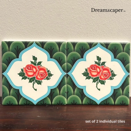  Peranakan Rose Blossom Tile (Set of 2)