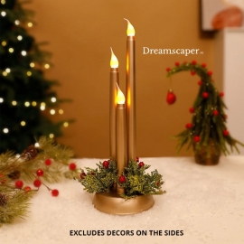 Festive Gold Candles (set of 3, joined)