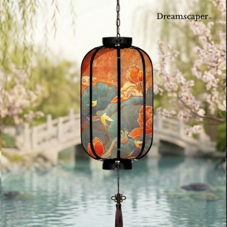 Modern Oriental Lantern Abstract Painting