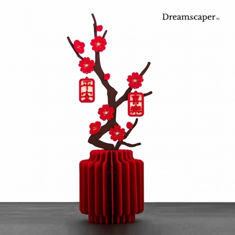 Chinese New Year Fabric Flower Decor