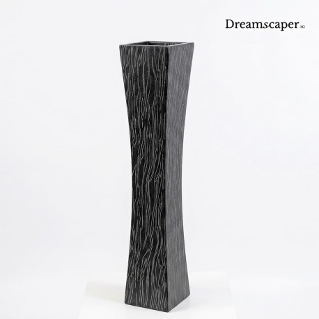 Black Pattern Wooden Vase
