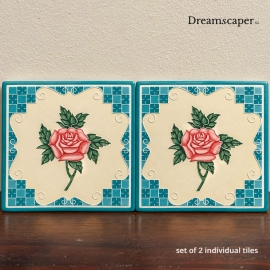Peranakan Peranakan Turquoise Single Rose (Set of 2)