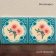  Peranakan  Turquoise Floral Tiles  (Set of 2)