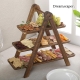 Rustic 3-tier wooden food rack