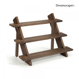  3-Tier Dark Wooden Tabletop Display Rack