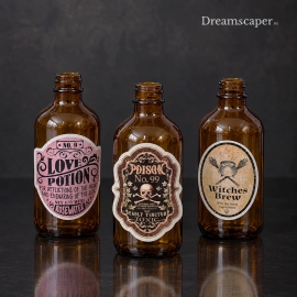 Halloween Potion Vintage Bottles
