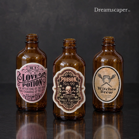 Halloween Potion Vintage Bottles