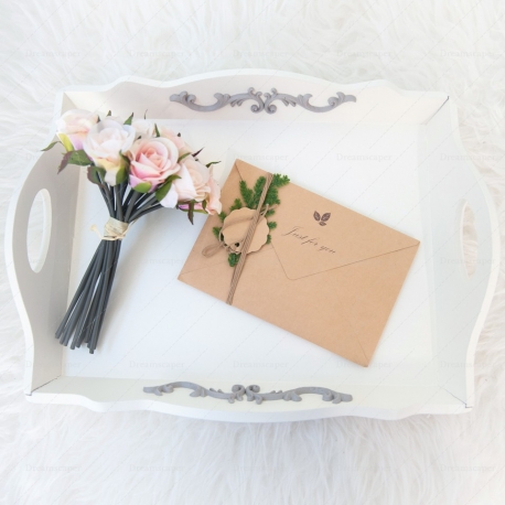 White Wooden Serving Tray